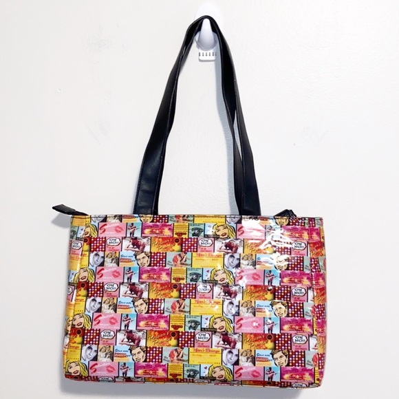 NWT Vintage Relic Collage Jelly Tote Bag Y2K Retro Comic Strip pin up vibes - Picture 4 of 15